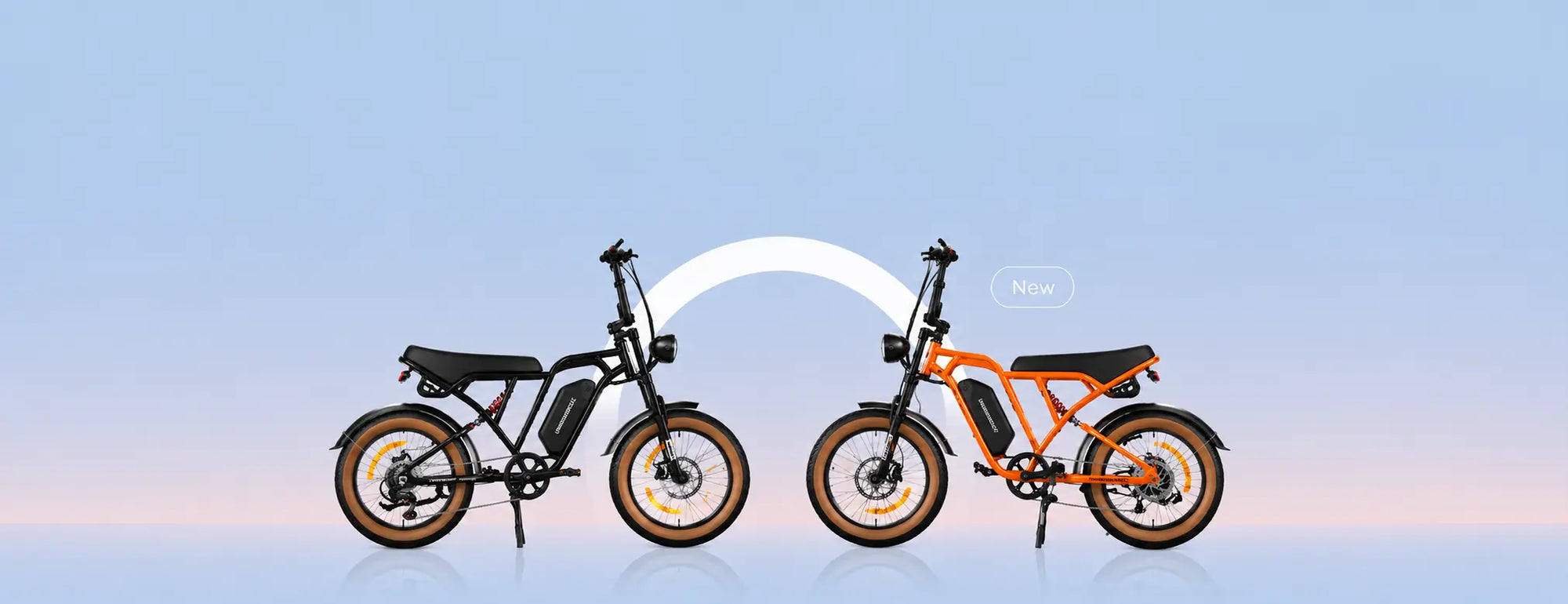 Univercycle new launch fat tire electric bikes in black and orange, featuring authentic Italian design and EU certification.